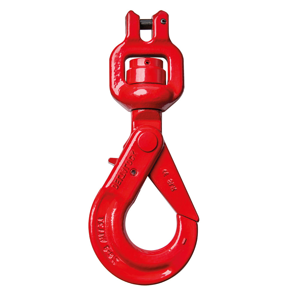 Crochet pivotant auto-verrouillage avec chape et roulement – pivotant sous charge – Grade 80