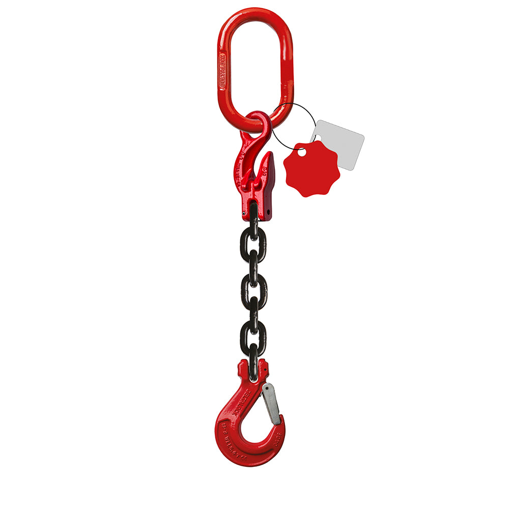 Élingue chaîne 1 brin Grade 80 – avec crochet de chape et crochet de raccourcissement
