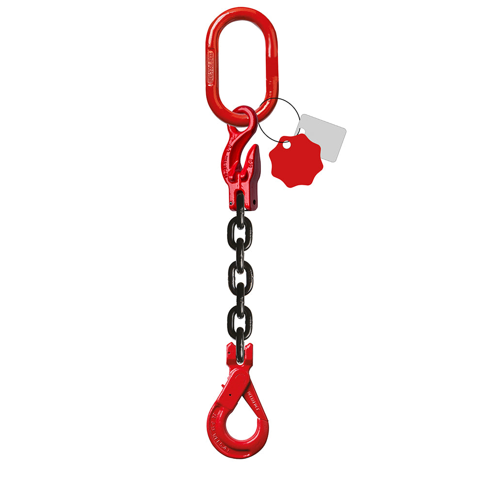 Élingue chaîne 1 brin Grade 80 – avec crochet de sécurité à chape et crochet de raccourcissement