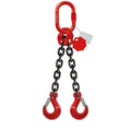 Élingue chaîne 2 brins Grade 80 – avec crochet de chape (CMU 0–45°)