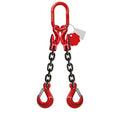 Élingue chaîne 2 brins Grade 80 – avec crochet de chape et crochet de raccourcissement (CMU 0–45°)