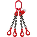 Élingue chaîne 4 brins Grade 80 – avec crochet de sécurité à chape (CMU 0–45°)